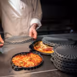 (6 Stück) Mehrweg-Pizzabox / Pizzakarton - für Ø 22cm Pizzen - Grau