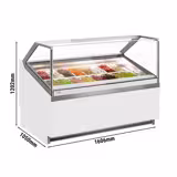Vetrina Gelato IVY - 1606mm - Refrigerazione ventilata - per 16x Vasca da gelato da 5 Litri - Sbrinamento automatico - Bianco