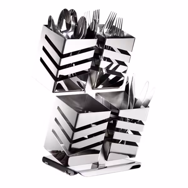 Cutlery Tray - 220x210mm - Height: 350mm - Stainless steel - with 4 compartments