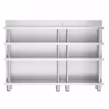 Tavolo in acciaio inox - 1600x600mm - con alzatina 100mm & 8 ripiani