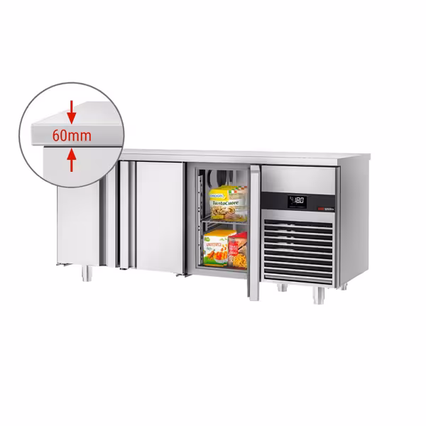 Vrieswerkbank PREMIUM - 1865x700mm - 3 deuren - GN 1/1 - automatische ontdooiing - 474 liter