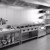 Commercial Gas Range – 34 kW – 4 Burners – Open Design with Undershelf & Drip Tray