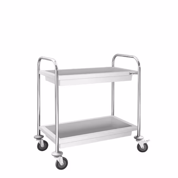 Serveerwagen - 850x450mm - met 2 bladen & geluidsarme zwenkwielen