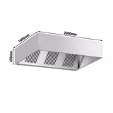Commercial Wall-Mounted Extractor Hood – 2000mm – with Baffle Filters & Lighting