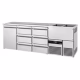 Banco Spillatura Birra - 2500x700mm - 1 Porta & 6 Cassetti