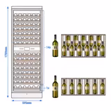Cave à vin professionnelle - Cadre inox - 2 zones - 450L - max. 160 bouteilles