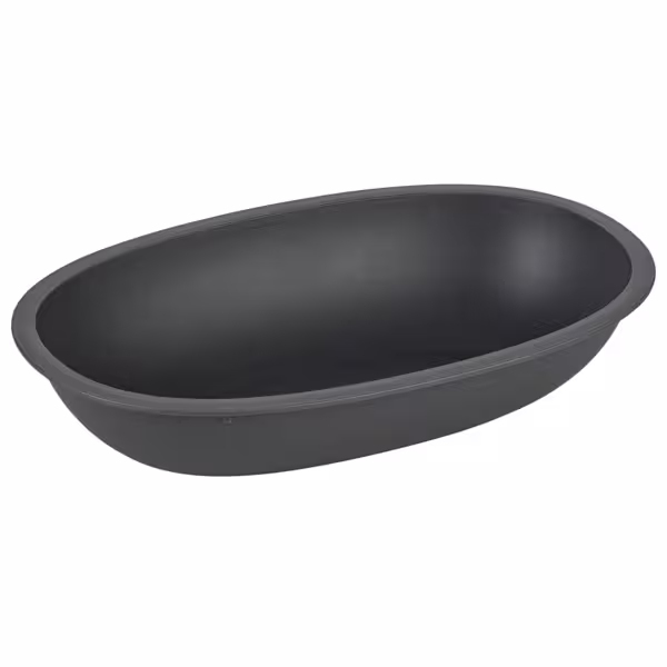 (12 szt.) Miska wielorazowa na wynos - 800ml - Owalna - Szara - z recyklingowalnego tworzywa sztucznego