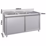 Spülschrank ECO - 2000x600mm - mit 2 Becken links