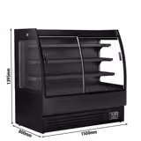 Witryna chłodnicza naścienna z drzwiami przesuwnymi - 1500 mm - 480 litrów - z oświetleniem LED & 3 półkami	