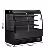 Wandkühlregal - 1500mm - 480 Liter - mit 2 doppelt verglasten Schiebetüren & 3 Ablagen