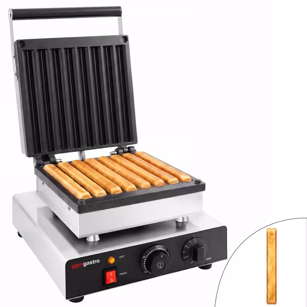 Waffle iron - Single - Manual - 1,75 kW - Shape: Churro - Teflon-coated baking plates