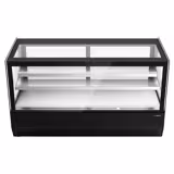 Vitrine réfrigérée de table - 160L - 900mm - Double vitrage - avec 2 étagères en verre - portes coulissantes vitrées arrière - Noir