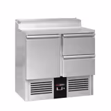 Saladette refrigerata professionale Compatta PREMIUM - 900x700mm - 1 porta e 2 cassetti - per 5x GN 1/6 vaschette