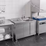 Commercial Sink Cabinet - 1200x600mm - with waste bin & 1 bowl right-hand