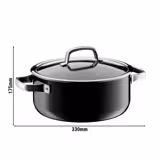 WMF | Fusiontec Mineral - Sütőedény - Ø 240mm - 4,4 liter - üvegfedéllel - fekete