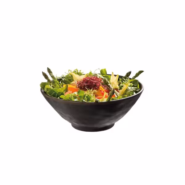 (6 stuks) Schaal - MARONE - Melamine - 0,3L - rond - Ø140mm - stapelbaar - zwart/bruin