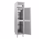 Lednice Nerezová ocel PREMIUM PLUS - GN 1/1 - 482 mm - 325 l - až +6 °C - s 2 dveře - Digitální termostat; Samozavírací dveře; Ventilované chlazení; Automatické odmrazování