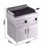 Commercial Gas Chargrill Mario 700 - 800mm - Freestanding - with Cabinet Base - 700mm Deep - Tilting Grill Grid - incl. cabinet base - 2 Doors