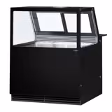 Koeltoonbank KAISA - 1000x1048mm - 280 liter - kleur zwart - dubbel glas - achterzijde 2 schuifdeuren - rechte ruit