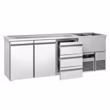 Direct Draw Beer Dispenser / Kegerator PREMIUM - 2500x700mm - 2 Solid Doors & 3 Drawers