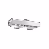 Commercial Wall-Mounted Extractor Hood - 3800mm - with Baffle Filters & Lighting