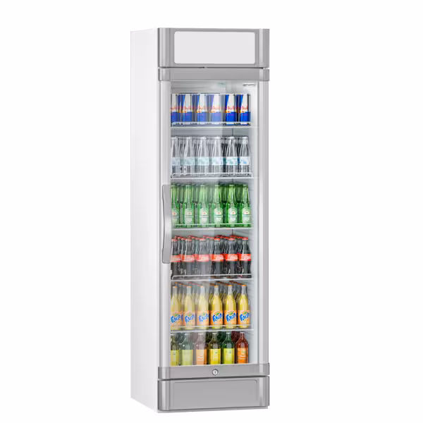 Cam Kapılı İçecek Dolabı - 595mm - 347L - 1 Cam Kapılı + LED aydınlatmalı - Dijital ekranlı - sıcaklık göstergeli - Gri