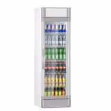 Vitrine réfrigérée à boissons - 595mm - 347 L - 1 porte vitrée - avec caisson lumineux - éclairage LED - affichage digital de la température - Gris - +2 à +10 °C