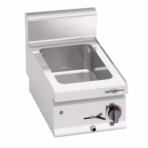 Elektrische bain-marie - 700W - 3x GN 1/4 - met (glazen) spatscherm - met aftapkraan