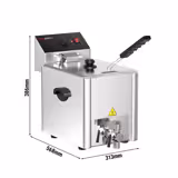 Frituurpan - 8 liter - 3,25 kW - mechanische bediening - met aftapkraan