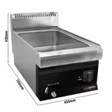 Elektrische bain-marie - 1x GN 1/1 of 2x GN 1/2 - 1,2 kW - met aftapkraan