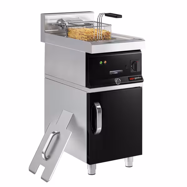 Freidora eléctrica - 10L - 12,0kW - con grifo de vaciado - incl. mueble bajo con 1 puerta