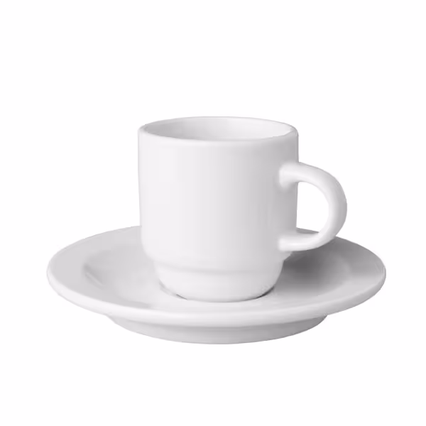 (24 Peças) Chávena de café + pires Mammoet - 14 cl - Branco