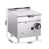 Kippipannu - kaasu - 80 l - 20,5 kW - käsipyörä ja vesiliitäntä