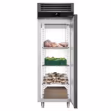 Armoire réfrigérée positive Inox AISI 304 PREMIUM - GN 2/1 - 700 L - avec 1 porte & Glissières GN & 4 grilles GN 2/1 - Anthracite