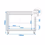 Edelstahl Arbeitsschrank PREMIUM - 1200x600mm - mit Schiebetür ohne Aufkantung inkl. Schneidplatte