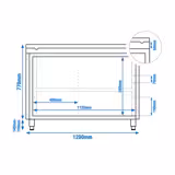 Paslanmaz Çelik Dolaplı Çalışma Tezgahı PREMIUM - 1200x700 mm - sürgü kapaklı, sırtsız, yeşil kesme tahtası dahil