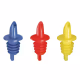 (6 pcs) Spirit Pourer - Medium - 6-piece set - 30x30x70mm - PVC plastic - Red, Blue & Yellow - CE-stamped