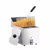 Frituurpan - 12 liter - 3,25 kW - mechanische bediening - met aftapkraan