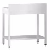 Tavolo da lavoro in acciaio inox PREMIUM - 600x700mm - con ripiano inferiore & alzatina & traversi di rinforzo