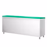 Table armoire en acier inoxydable PREMIUM - 2000x800mm - avec portes coulissantes - pour fruits et légumes - incl. plateau de découpe Vert PEHD (HACCP)