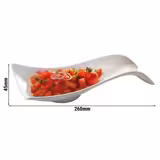 (6 unid) Bandeja para talheres SMALL WAVE - Melamina - 260x130mm - Branco