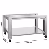 Support pour four à pizza - 1462x783x835mm - Inox - avec roulettes, 1 étagère - compatible avec POP634ED