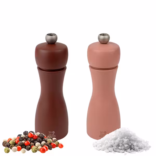 (6 Stück) PEUGEOT | TAHITI ERDE - Salz- & Pfeffermühle - Holz - Braun - Höhe: 150mm