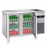 Direct Draw Beer Dispenser / Kegerator PREMIUM - 1550x700mm - Double Glass Doors