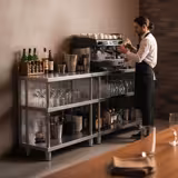 Mesa de trabajo para bar - acero Inox. - 1400x400mm - con 4 estantes