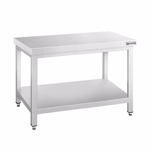 Roestvrijstalen onderbouwtafel 1600x700mm - met onderplank zonder achterwand