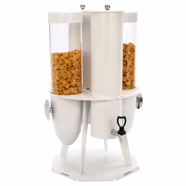 Granen- & melkstation - dubbel - roterend - met draaisysteem - 2x 3,6 liter - RVS standaard