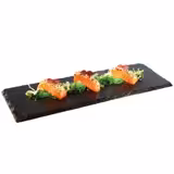 Natural Slate Serving Plate – 300×120×7 mm - rectangular - natural edge - black