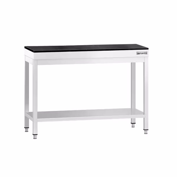 PREMIUM rozsdamentes acél munkaasztal - 1000x700mm - alappolccal - gránit munkalappal együtt