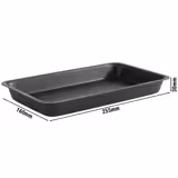 (6 pieces) LEVANTE| Stainless Steel Rectangular Serving Tray 255x160 mm, 30 mm High – Black